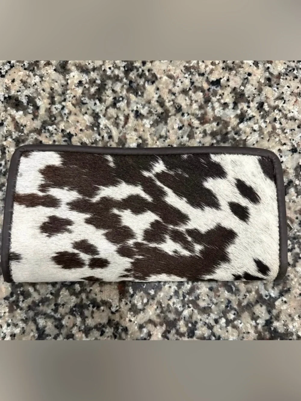 100% Cowhide leather Backpack and wallet Hair On (brown and White)